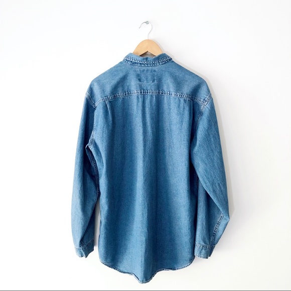 Levi’s Oversized Blue Denim Button Up Shirt - Picture 3 of 7